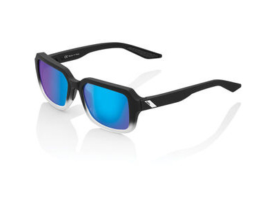 100% Ridely - Soft Tact Fade Black - Blue Mirror Lens