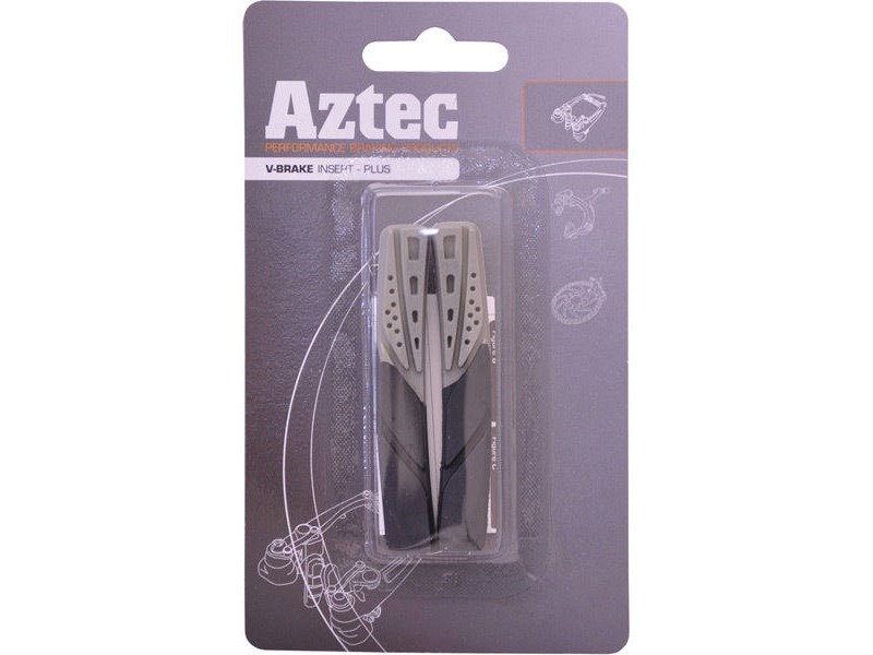Aztec V-type insert brake blocks Plus Grey / Charcoal click to zoom image