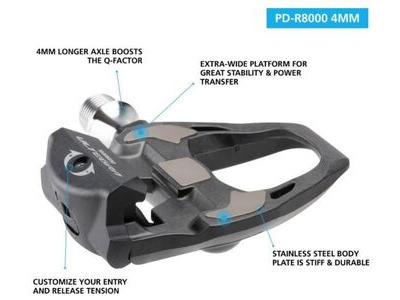 SHIMANO PD-R8000 Ultegra SPD-SL Road pedals, carbon, 4mm longer axle