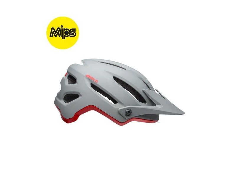 Bell 4forty Mips MTB Helmet 2019: Cliffhanger Matte/Gloss Grey/Crimson click to zoom image