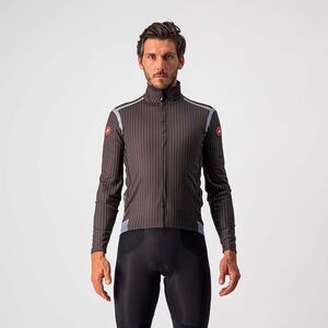 Castelli Perfetto RoS Long Sleeve Jacket - Limited Edition Prints Charcoal/Pinstripe 