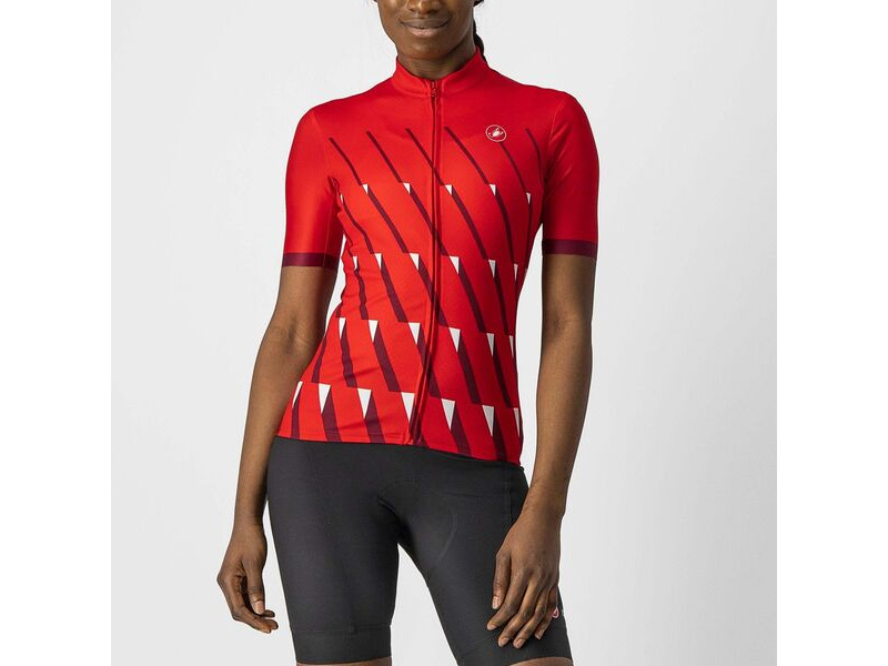 Castelli Pendio Women's Jersey Red/Bordeaux/White click to zoom image