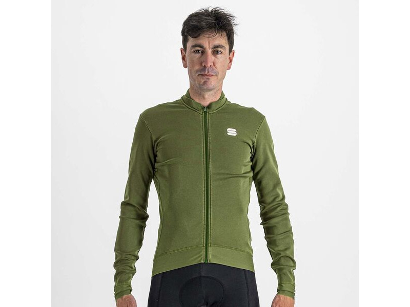 Sportful Monocrom Thermal Jersey Green Bottle click to zoom image
