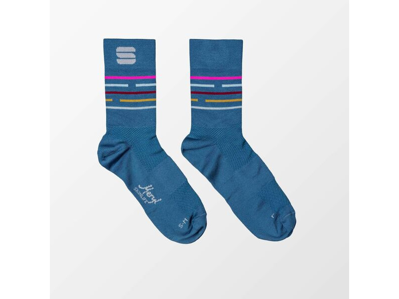 Sportful Vélodrome Women's Socks Berry Blue/Multicolour click to zoom image